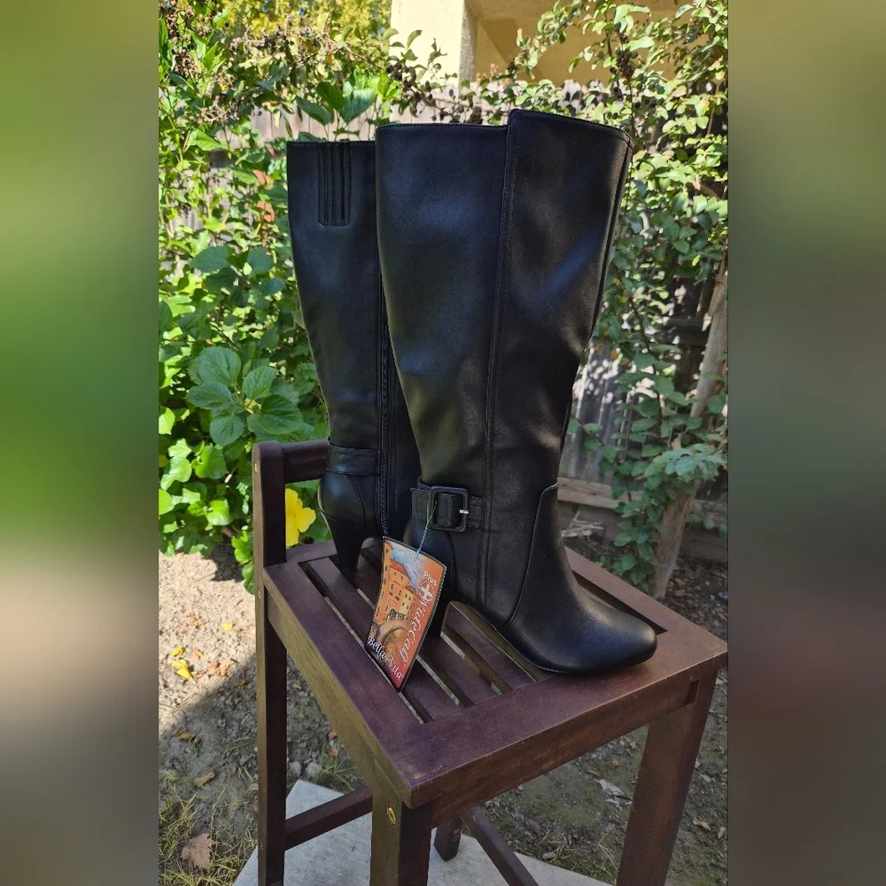 Bella Vita Wide Calf Black Over the Knee Boots